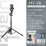 MT-78 Phone Tripod Selfie Stick Double Cold Shoe Quick Disassembly Gimbal 1/4 Screw for DSLR Camera