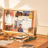 MINKYS Kawaii Soft Wooden Letter Message Board Decorative Postcard Photo Wall Cork Board Memo Paper Background Board Stationery