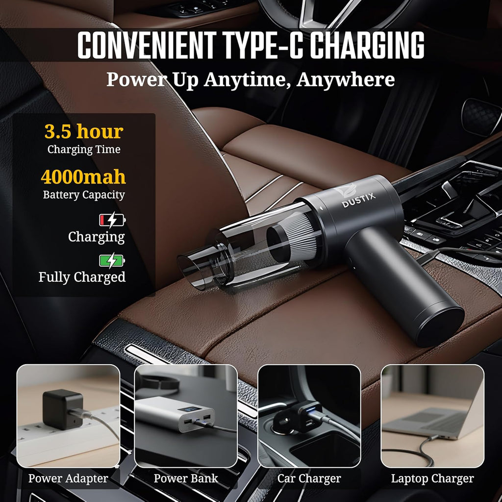 Pro – 12000Pa Cordless Car Vacuum with Blower & Inflator