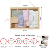 MINKYS Kawaii Soft Wooden Letter Message Board Decorative Postcard Photo Wall Cork Board Memo Paper Background Board Stationery