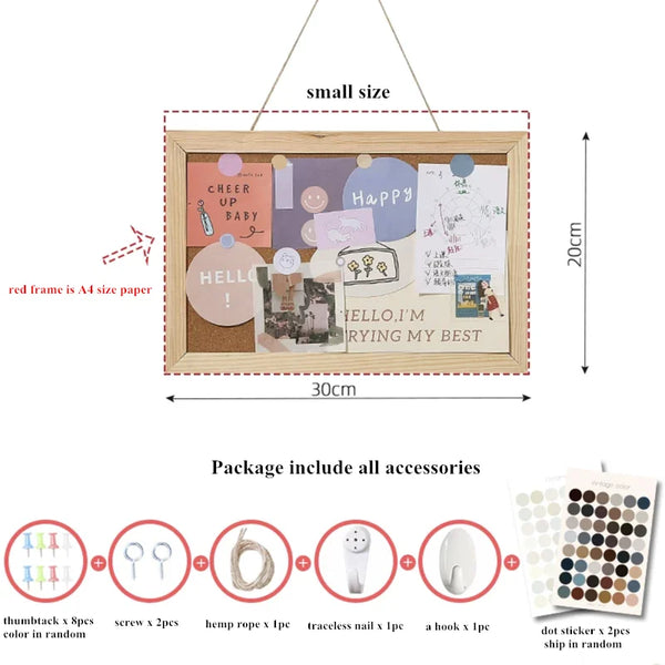 MINKYS Kawaii Cork Memo Board – Display Your Printed Photos in Style