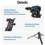 MT-78 Phone Tripod Selfie Stick Double Cold Shoe Quick Disassembly Gimbal 1/4 Screw for DSLR Camera
