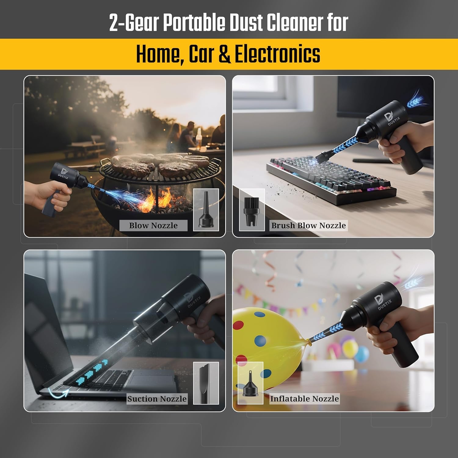 Pro – 12000Pa Cordless Car Vacuum with Blower & Inflator
